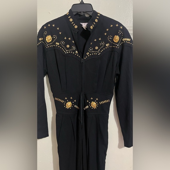 The Icing Vintage Black Jumpsuit with Gold Accent - Picture 3 of 13